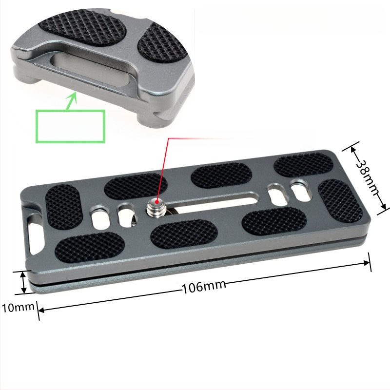 ātrās atbrīvošanas plāksne statīva galvai un kameras pamatnei, alumīnija sakausējums, slodze 6-10 kg, svars 0,08 kg
