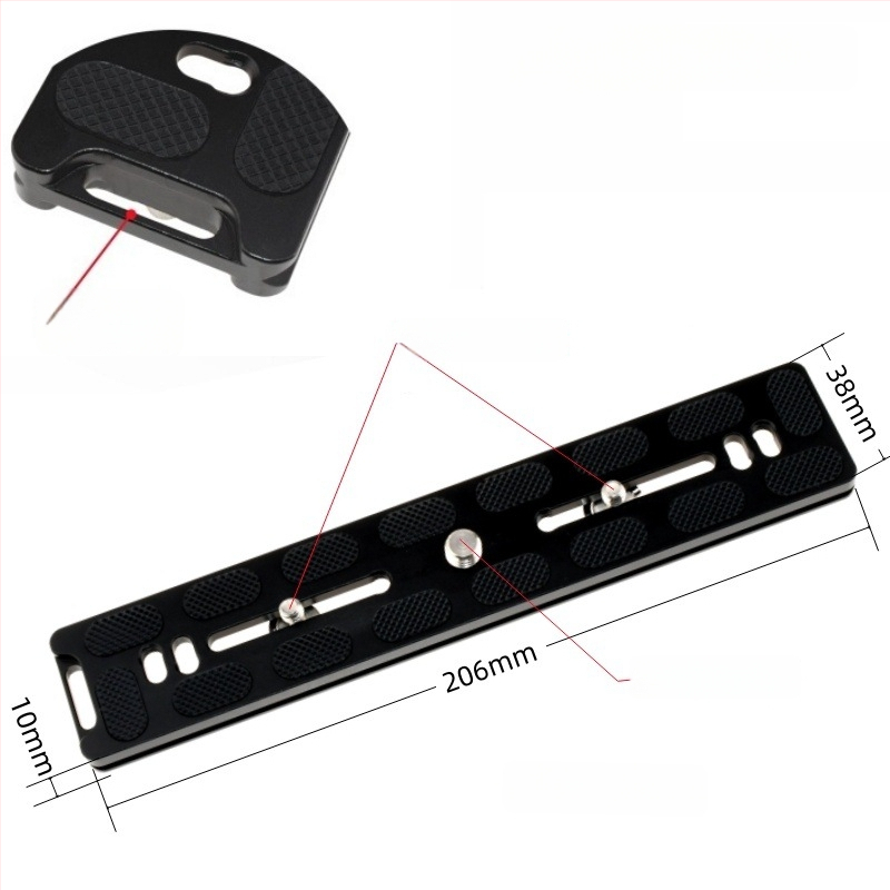 ātrās atbrīvošanas plāksne statīva galvai un kameras pamatnei, alumīnija sakausējums, slodze 6-10 kg, svars 0,08 kg