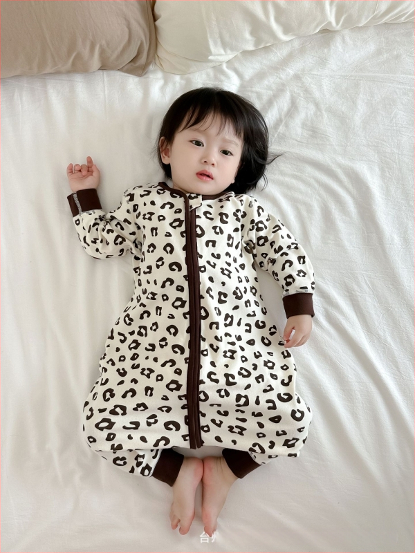 Бебешка едноетажна пижама в корейски стил, 95% памук, дебел brushed плат, дизайни с животни, карикатури, букви и цветя, за деца 1–3 години