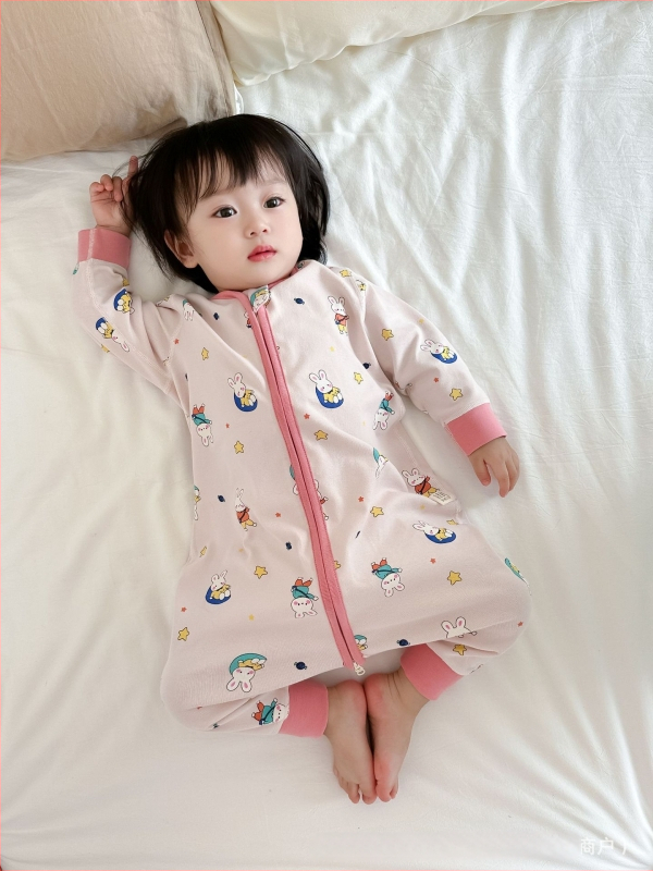 Бебешка едноетажна пижама в корейски стил, 95% памук, дебел brushed плат, дизайни с животни, карикатури, букви и цветя, за деца 1–3 години