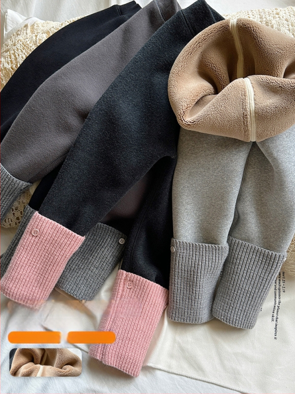 Meitenēm ziemas kokvilnas legingi, 50% kokvilna, korejiešu stils, vidējā josta, elastīgā josta, pilnas garums