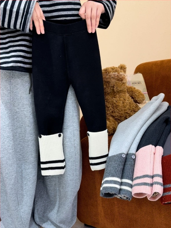 Meitenēm ziemas kokvilnas legingi, 50% kokvilna, korejiešu stils, vidējā josta, elastīgā josta, pilnas garums
