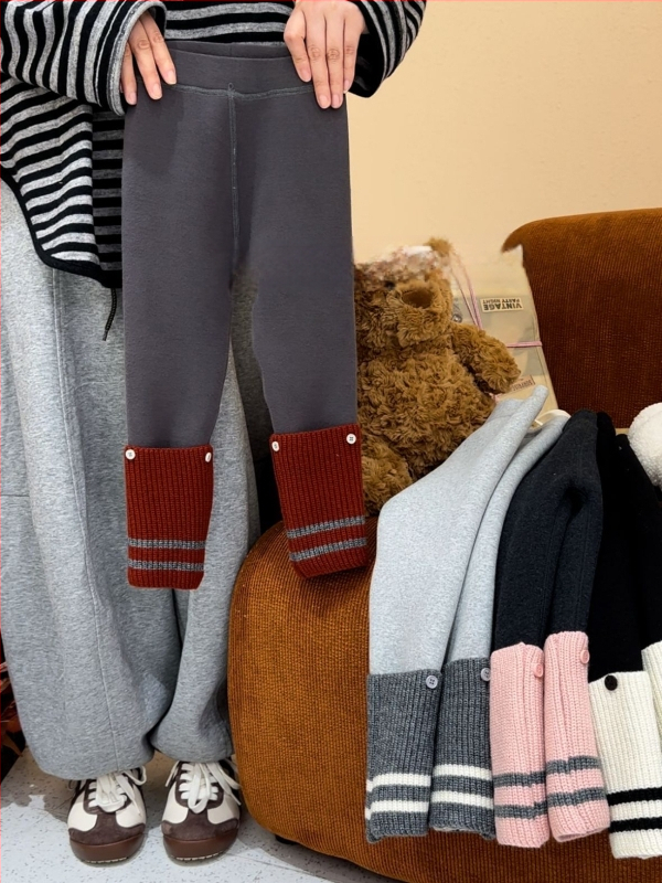 Meitenēm ziemas kokvilnas legingi, 50% kokvilna, korejiešu stils, vidējā josta, elastīgā josta, pilnas garums