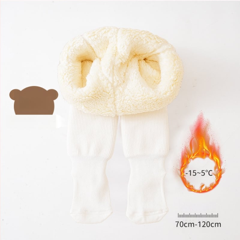 Леггинси за момичета с подплатен флис, средна талия и ластичен пояс, есенно-зимни, полиестер 75%, корейски стил