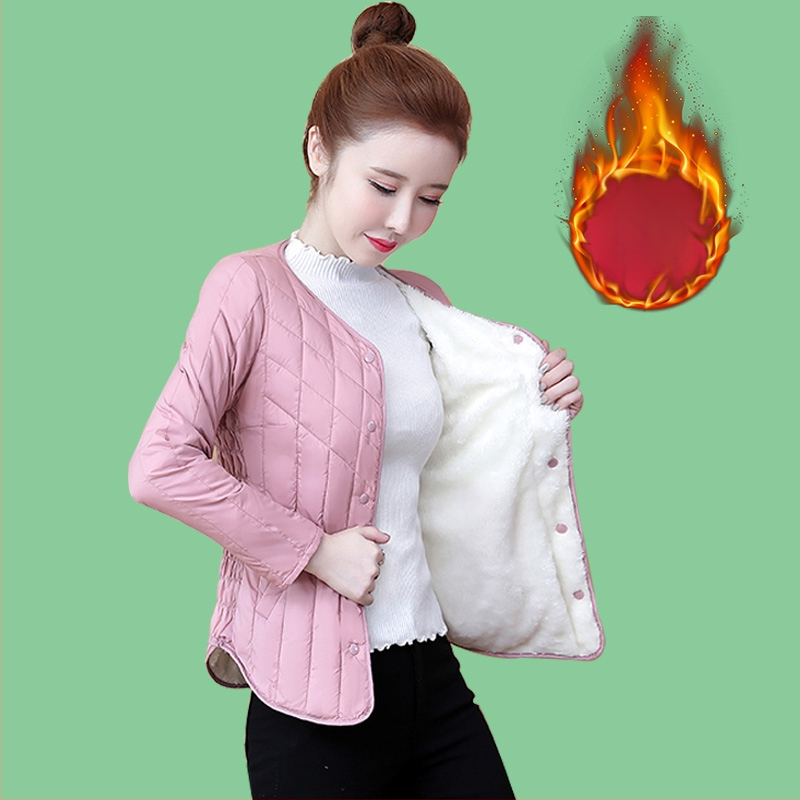 Женско късо памучно палто с подплата от флийс, пълнеж от нишки, имитиращи коприна, Chenille плат, тесен силует, Polo якa, дълги ръкави, есен 2024