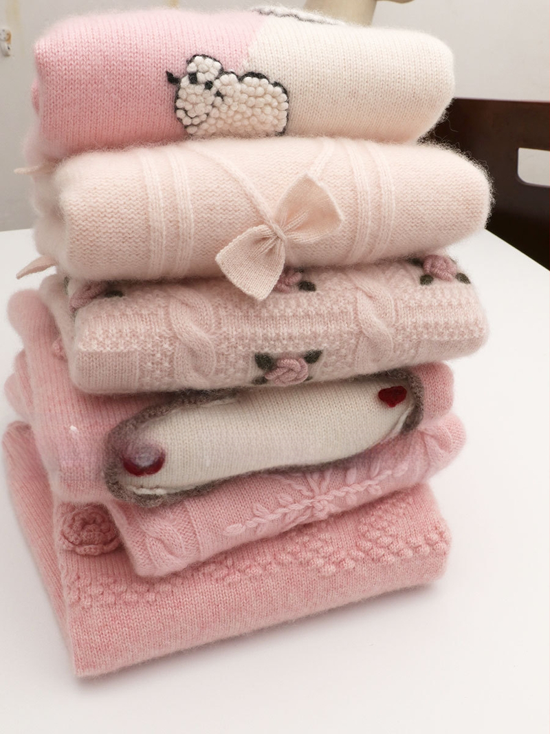 Bērnu kašmīra džemperis ar apaļu kaklu, garas piedurknes, 100% kašmīrs, bieza auduma