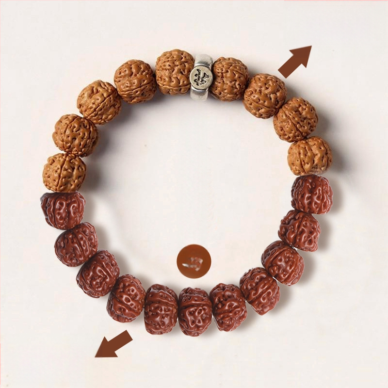 Vajra Bodhi käevõru Rudraksha helmestega, kaksteist zodiaki märgid, käsitöö, rahvuslik stiil