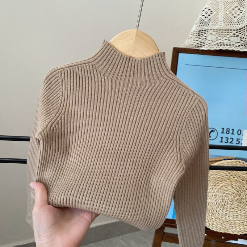 Bērnu bezšuvju džemperis ar augstu apkakli – Akrils 85-90%, vecuma diapazons 3-8 gadi, Universāls, Zima/Pavasaris/Rudens