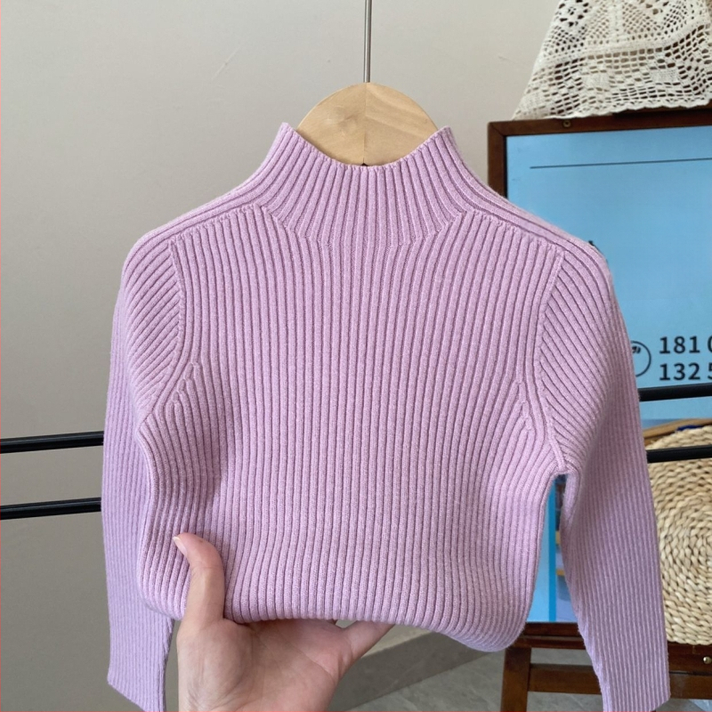 Bērnu bezšuvju džemperis ar augstu apkakli – Akrils 85-90%, vecuma diapazons 3-8 gadi, Universāls, Zima/Pavasaris/Rudens