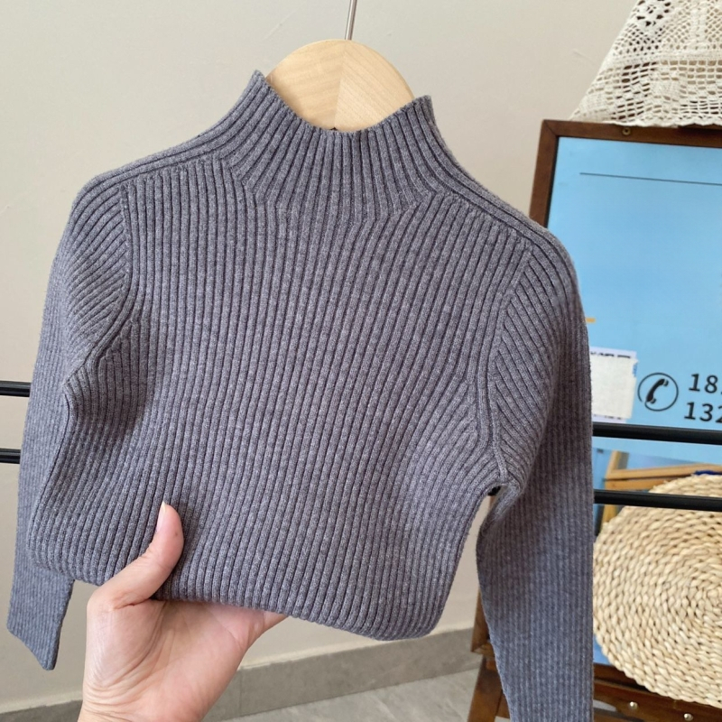 Bērnu bezšuvju džemperis ar augstu apkakli – Akrils 85-90%, vecuma diapazons 3-8 gadi, Universāls, Zima/Pavasaris/Rudens