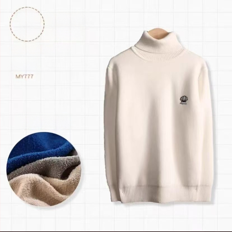 Bērnu adīts džemperis ar augstu apkakli, flīsa oderējums, biezs audums, 80% kokvilna, Ziemas kolekcija 2025, unisex