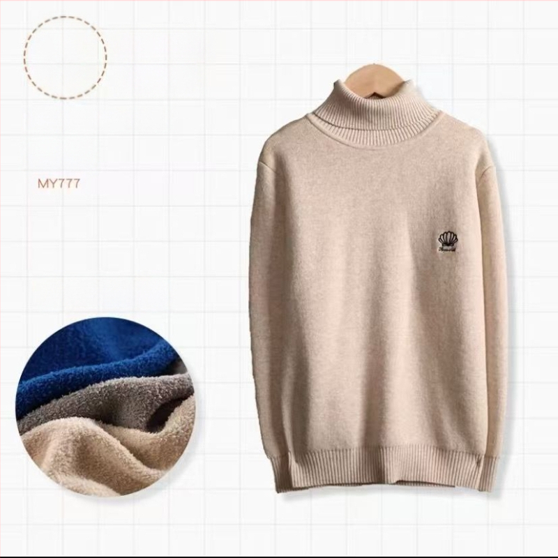 Bērnu adīts džemperis ar augstu apkakli, flīsa oderējums, biezs audums, 80% kokvilna, Ziemas kolekcija 2025, unisex