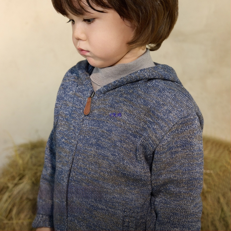 Bērnu adīta kapucēta džemperis ar rāvējslēdzēju, truša kažokāds, piemērots zīdaiņiem 0–1 gadam, rudens