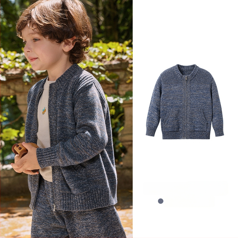 Bērnu adīta kapucēta džemperis ar rāvējslēdzēju, truša kažokāds, piemērots zīdaiņiem 0–1 gadam, rudens