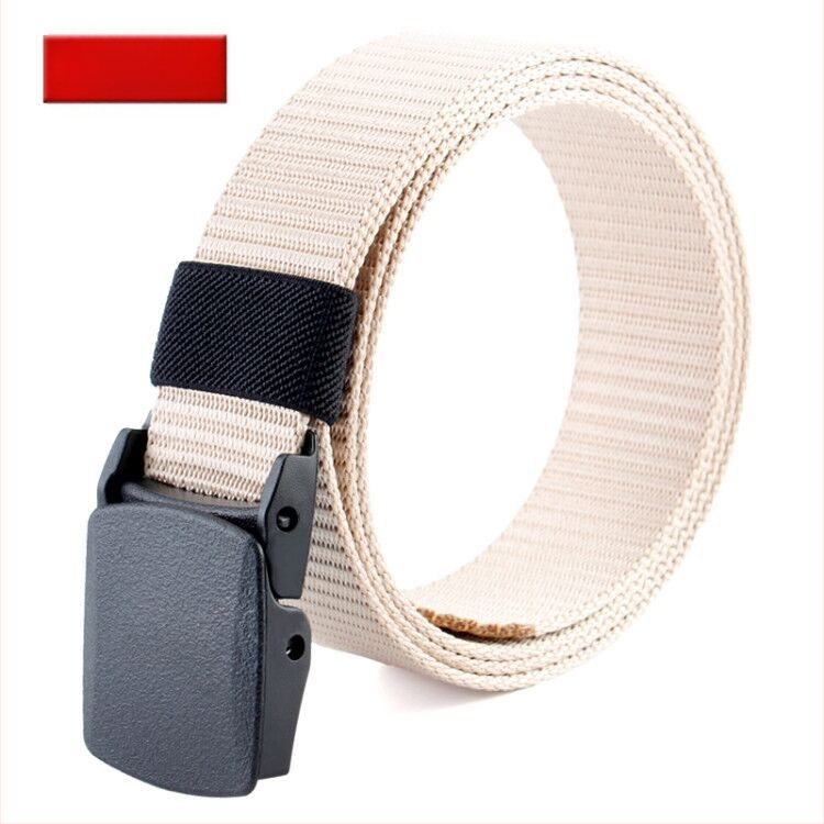 Curea de pânză pentru bărbați, nailon imitativ, cataramă din plastic netedă, lățime 2–4 cm