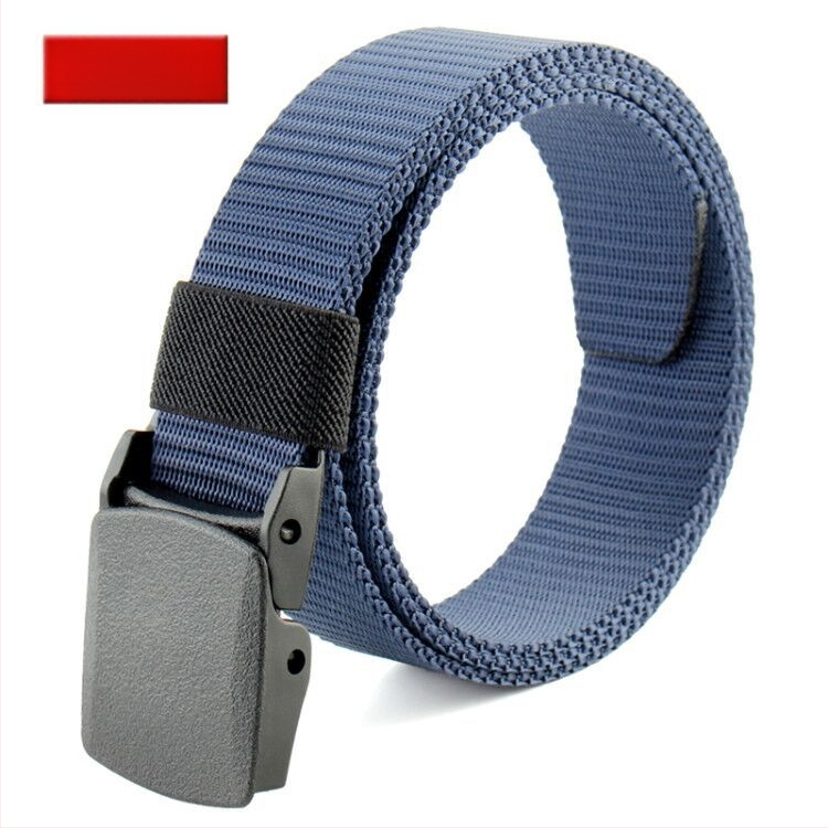 Curea de pânză pentru bărbați, nailon imitativ, cataramă din plastic netedă, lățime 2–4 cm