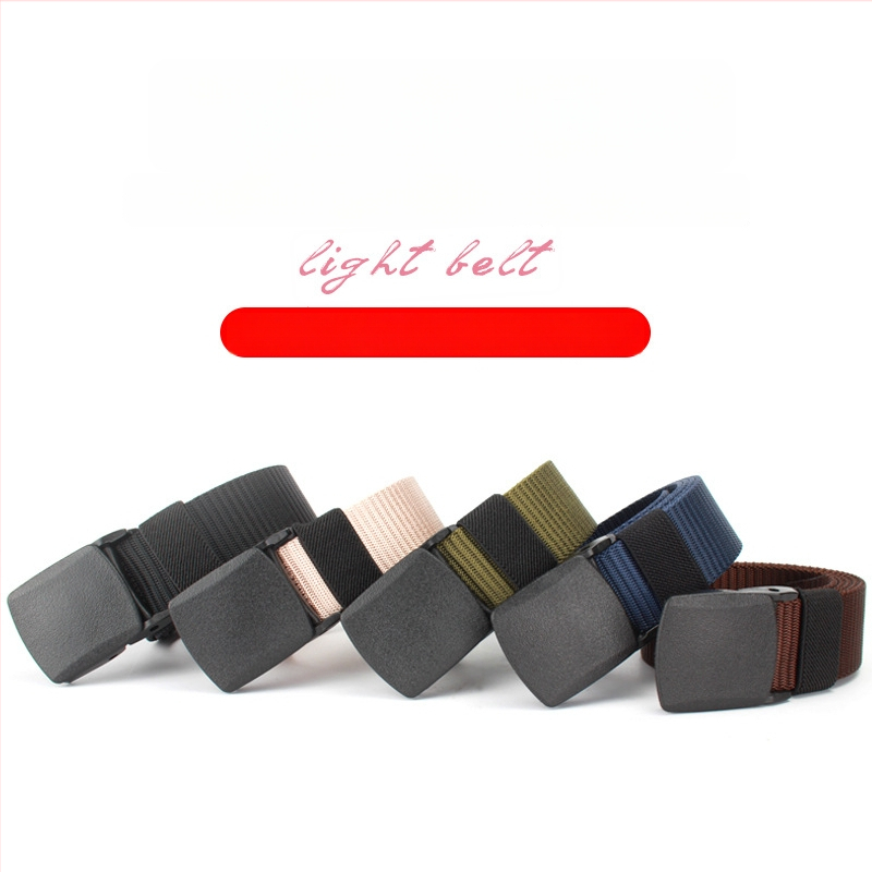 Curea de pânză pentru bărbați, nailon imitativ, cataramă din plastic netedă, lățime 2–4 cm