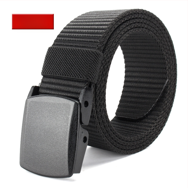 Curea de pânză pentru bărbați, nailon imitativ, cataramă din plastic netedă, lățime 2–4 cm