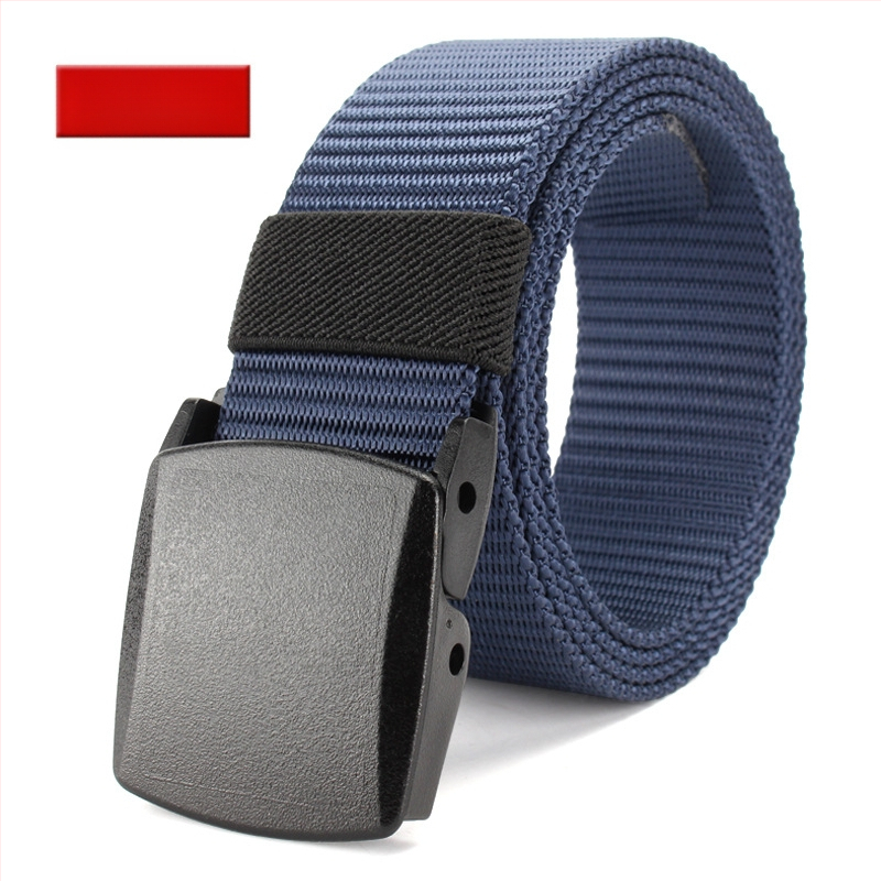 Curea de pânză pentru bărbați, nailon imitativ, cataramă din plastic netedă, lățime 2–4 cm