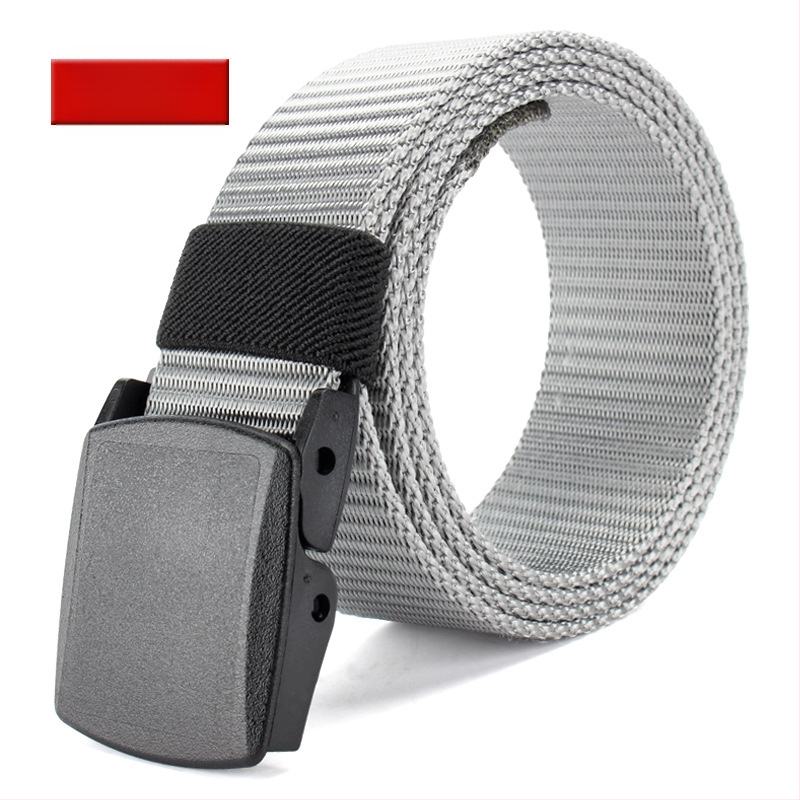 Curea de pânză pentru bărbați, nailon imitativ, cataramă din plastic netedă, lățime 2–4 cm