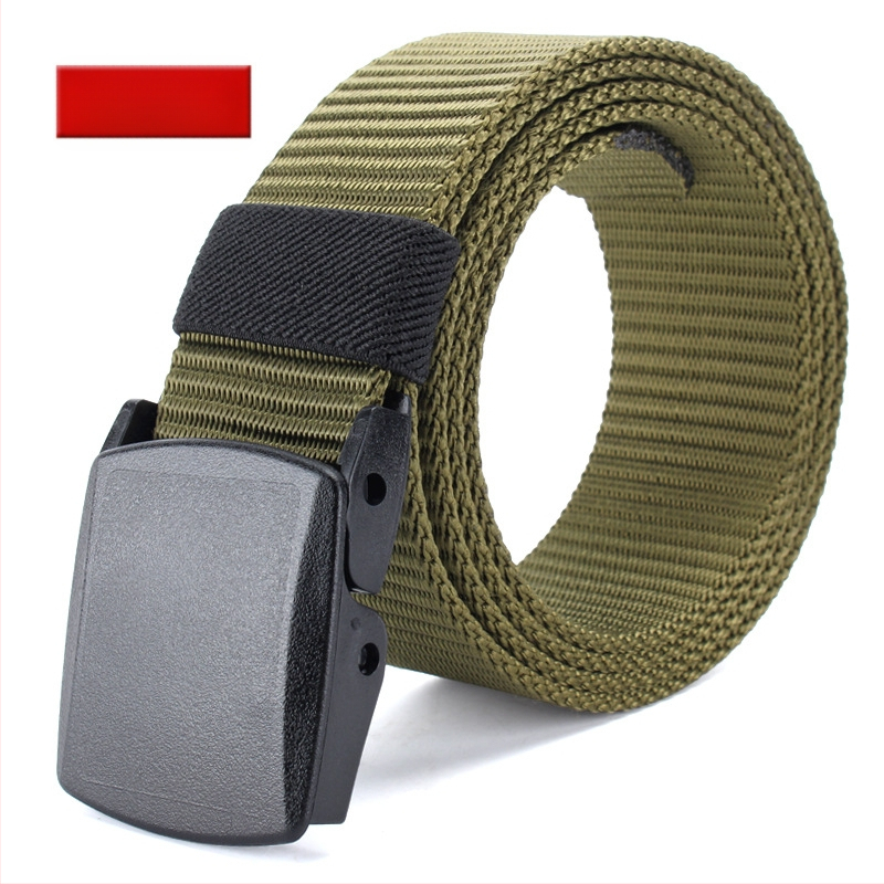 Curea de pânză pentru bărbați, nailon imitativ, cataramă din plastic netedă, lățime 2–4 cm