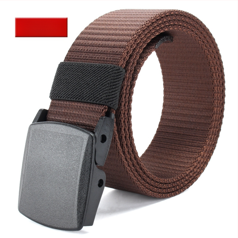 Curea de pânză pentru bărbați, nailon imitativ, cataramă din plastic netedă, lățime 2–4 cm