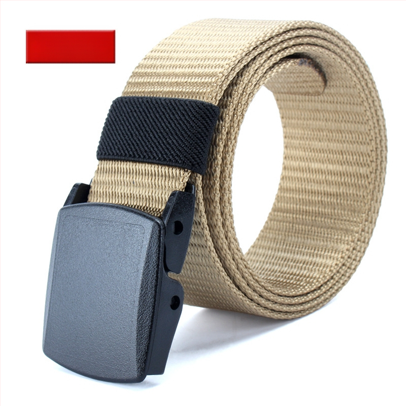 Curea de pânză pentru bărbați, nailon imitativ, cataramă din plastic netedă, lățime 2–4 cm