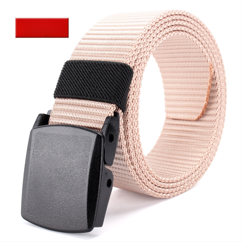 Curea de pânză pentru bărbați, nailon imitativ, cataramă din plastic netedă, lățime 2–4 cm