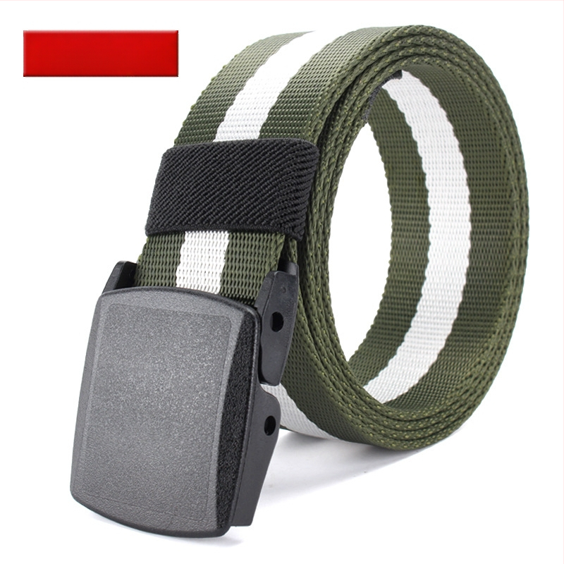 Curea de pânză pentru bărbați, nailon imitativ, cataramă din plastic netedă, lățime 2–4 cm