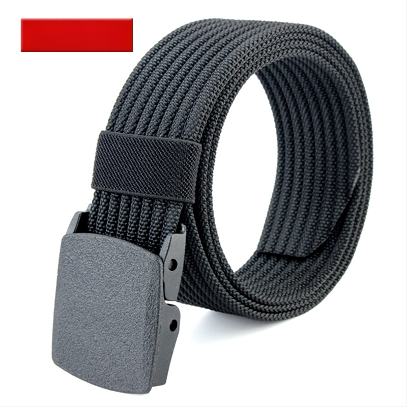 Curea de pânză pentru bărbați, nailon imitativ, cataramă din plastic netedă, lățime 2–4 cm