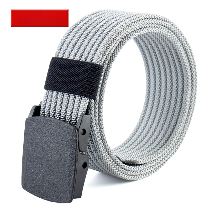 Curea de pânză pentru bărbați, nailon imitativ, cataramă din plastic netedă, lățime 2–4 cm