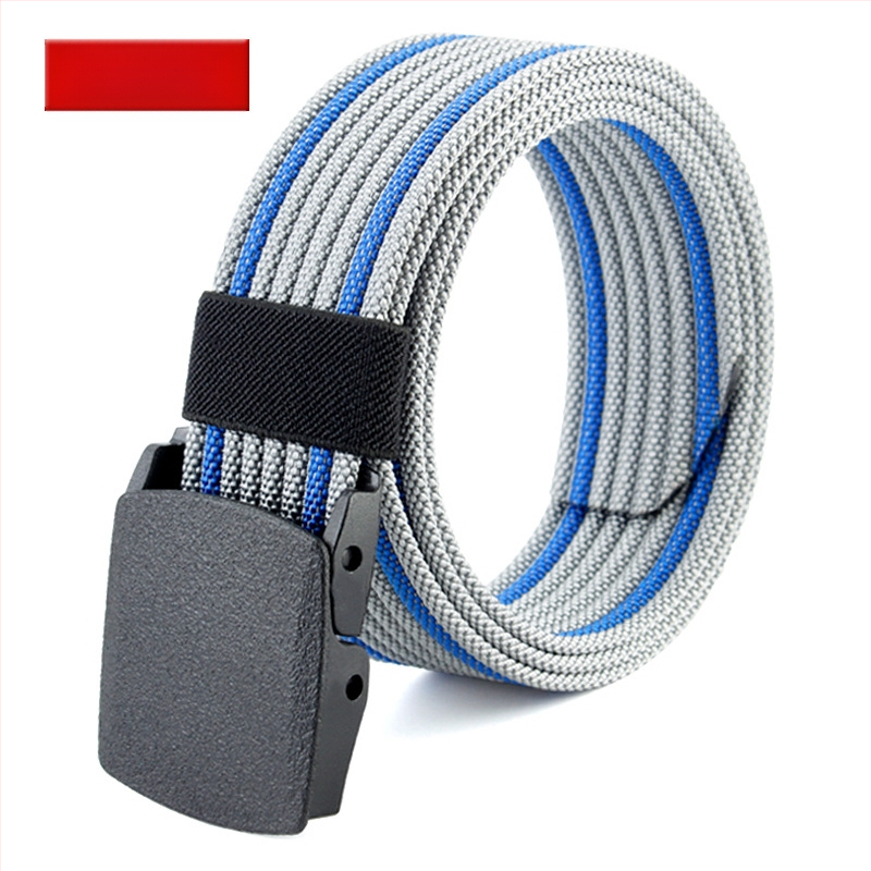 Curea de pânză pentru bărbați, nailon imitativ, cataramă din plastic netedă, lățime 2–4 cm