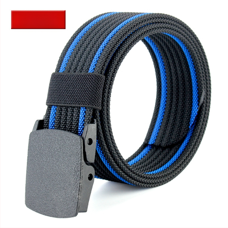 Curea de pânză pentru bărbați, nailon imitativ, cataramă din plastic netedă, lățime 2–4 cm