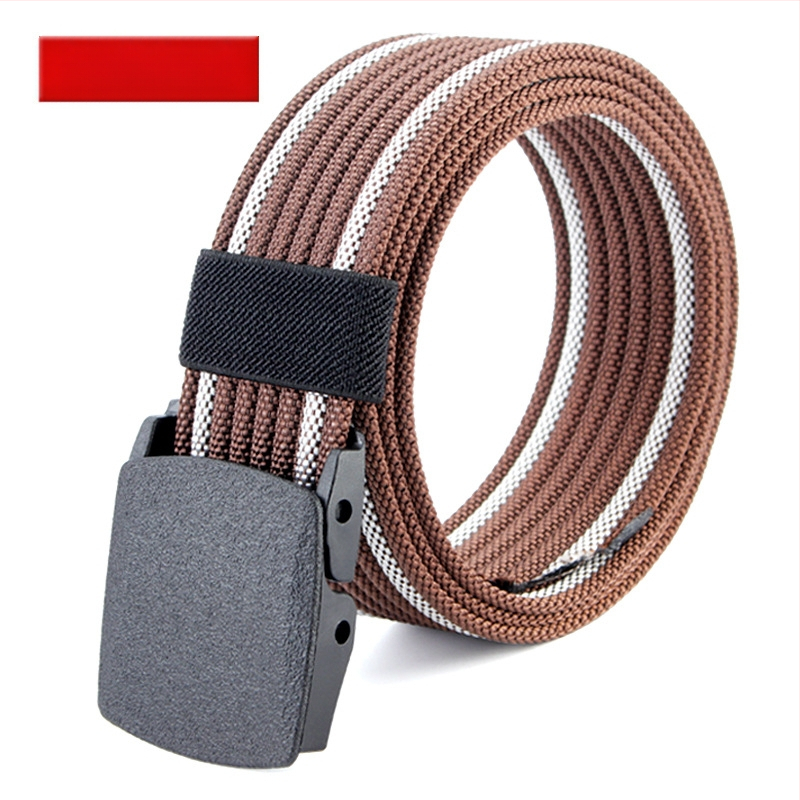 Curea de pânză pentru bărbați, nailon imitativ, cataramă din plastic netedă, lățime 2–4 cm