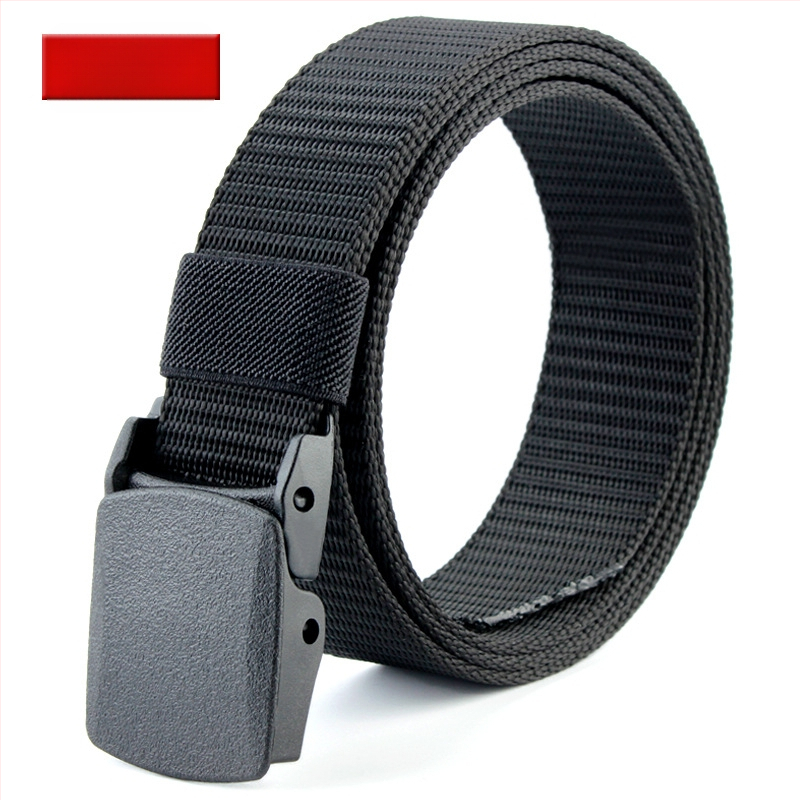 Curea de pânză pentru bărbați, nailon imitativ, cataramă din plastic netedă, lățime 2–4 cm