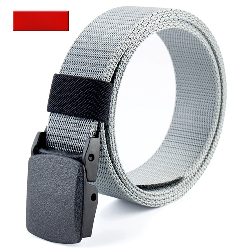 Curea de pânză pentru bărbați, nailon imitativ, cataramă din plastic netedă, lățime 2–4 cm