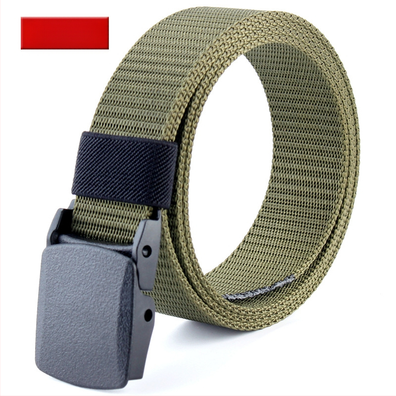 Curea de pânză pentru bărbați, nailon imitativ, cataramă din plastic netedă, lățime 2–4 cm