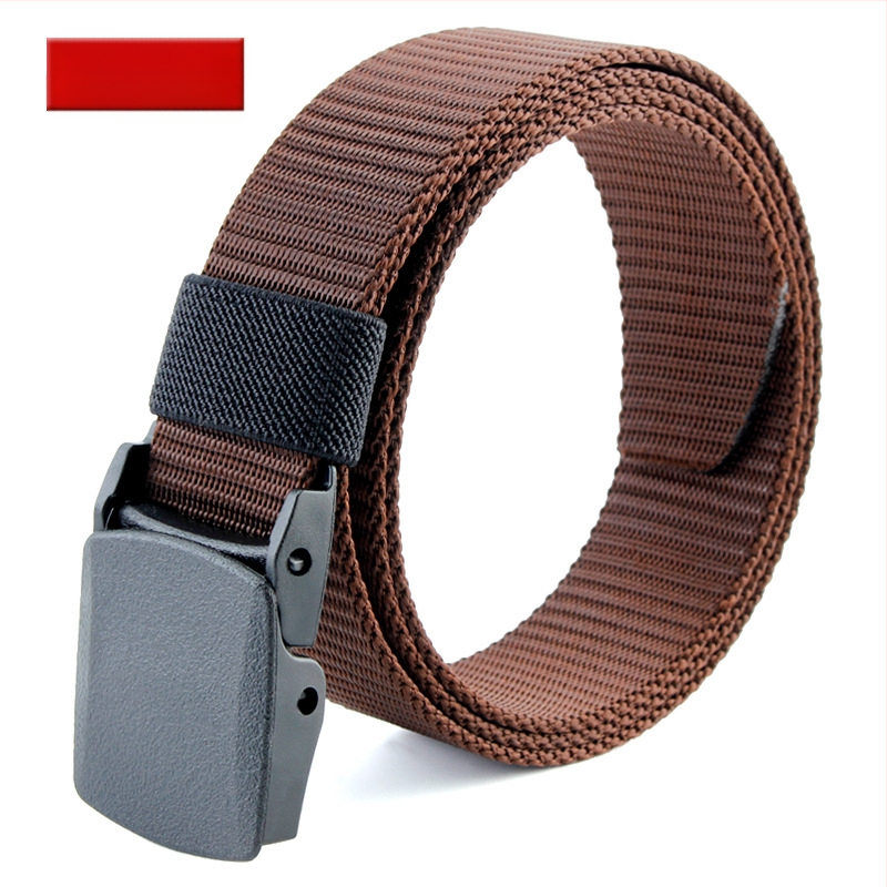 Curea de pânză pentru bărbați, nailon imitativ, cataramă din plastic netedă, lățime 2–4 cm