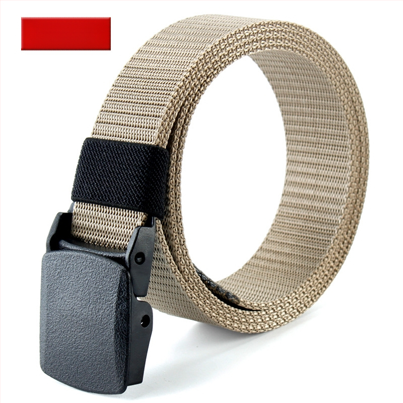 Curea de pânză pentru bărbați, nailon imitativ, cataramă din plastic netedă, lățime 2–4 cm