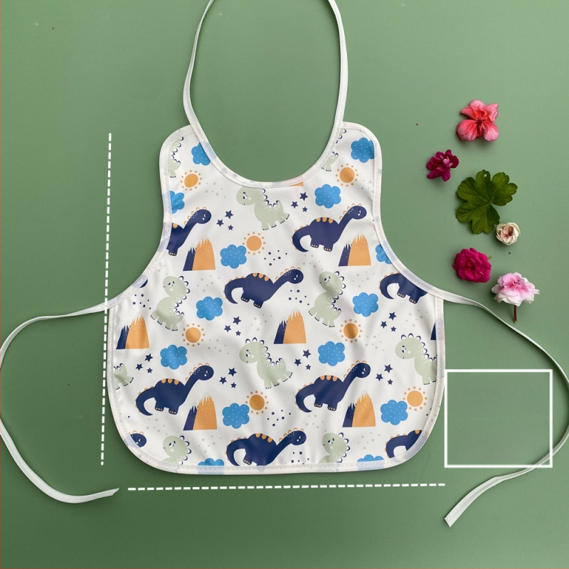 Zīdaiņu ēdināšanas lakats ar auklām, PU ūdensizturīgs, kabatiņa ēdiena uzņemšanai, mīksts ēdināšanas apģērbs zīdaiņiem un maziem bērniem 1–3 gadi