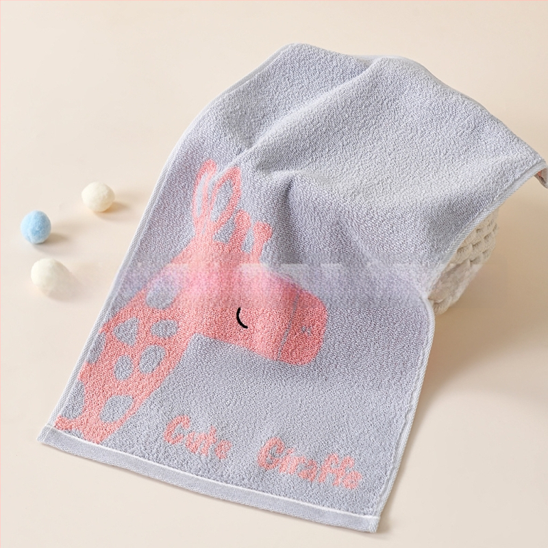 Bērnu sejas dvielis ar karikatūras Zoo motīvu, Jacquard – 100% kokvilna, 32s diegi, Jacquard/ vienkāršs audums, 50–80 g, zīdaiņiem un bērniem