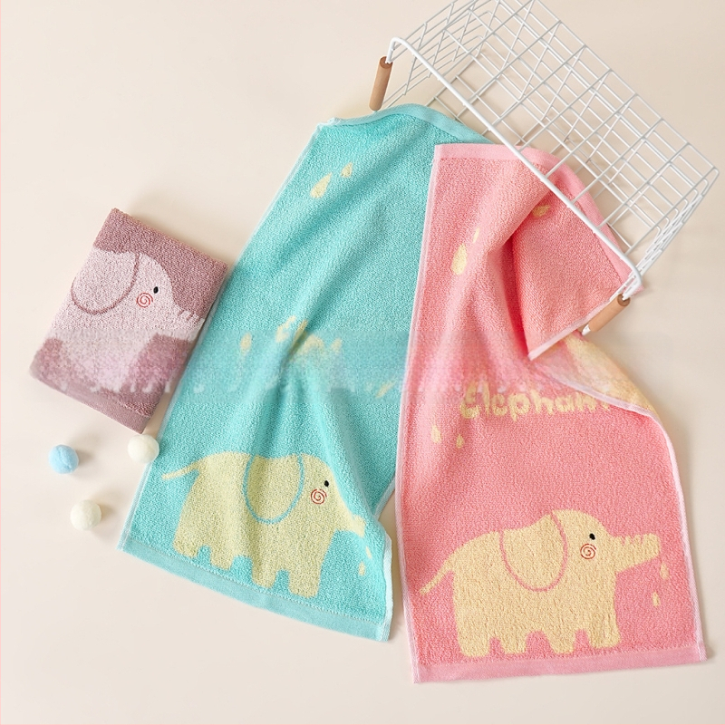 Bērnu sejas dvielis ar karikatūras Zoo motīvu, Jacquard – 100% kokvilna, 32s diegi, Jacquard/ vienkāršs audums, 50–80 g, zīdaiņiem un bērniem