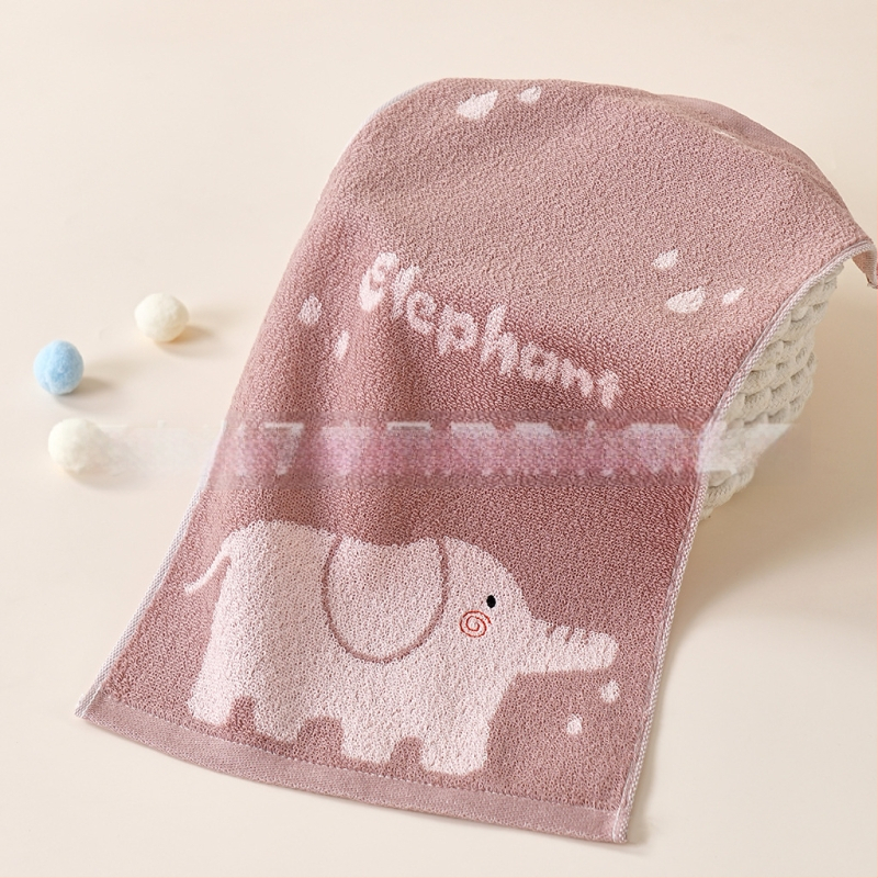 Bērnu sejas dvielis ar karikatūras Zoo motīvu, Jacquard – 100% kokvilna, 32s diegi, Jacquard/ vienkāršs audums, 50–80 g, zīdaiņiem un bērniem