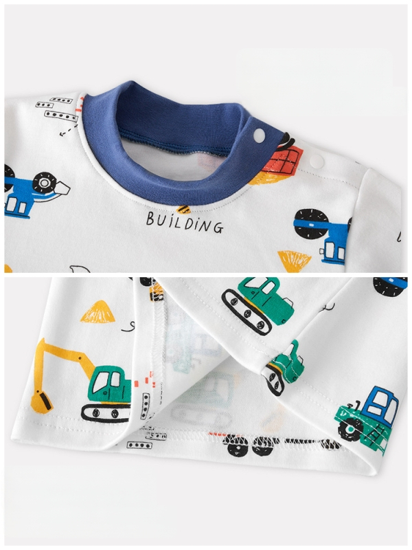 Bērnu garām piedurknēm tops ar augstu kaklu, 100% kokvilna, unisex, pavasaris un rudens