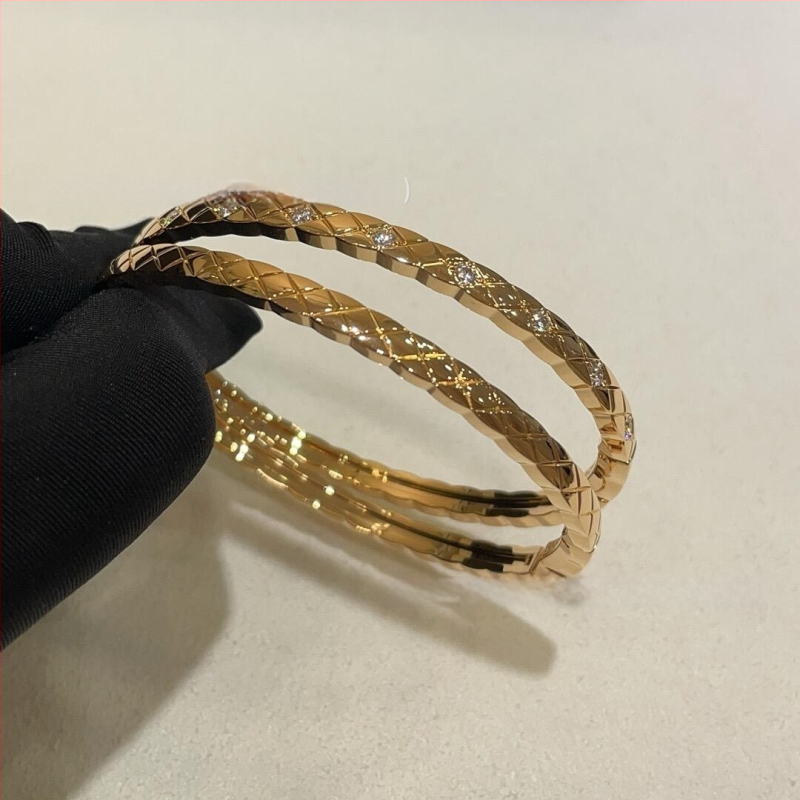 Zelta pārklājuma rokassprādze ar diamentiem, svaigs un salds stils, svars 16 g