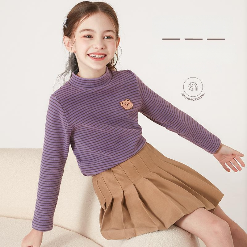 Meitenēm garām piedurknēm kokvilnas T-krekls, 95% kokvilna, vecuma grupas 3–8 un 8+, pavasaris un rudens, drošības klase A