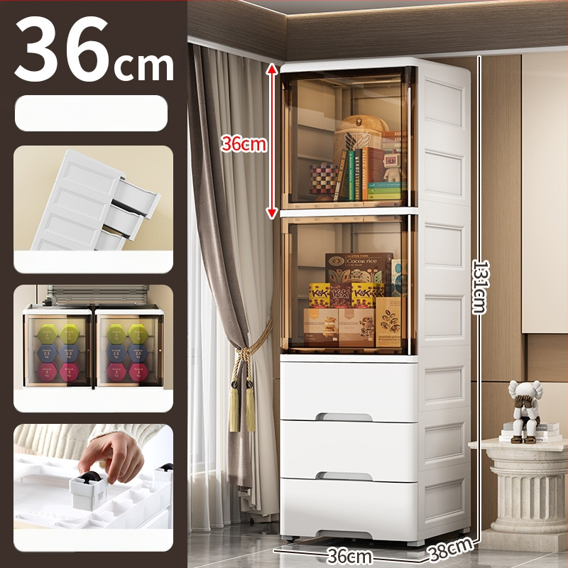 Peng Chao uzglabāšanas skapis, PP materiāls, uz grīdas montāža, modelis 2020, vienkāršs un moderns stils