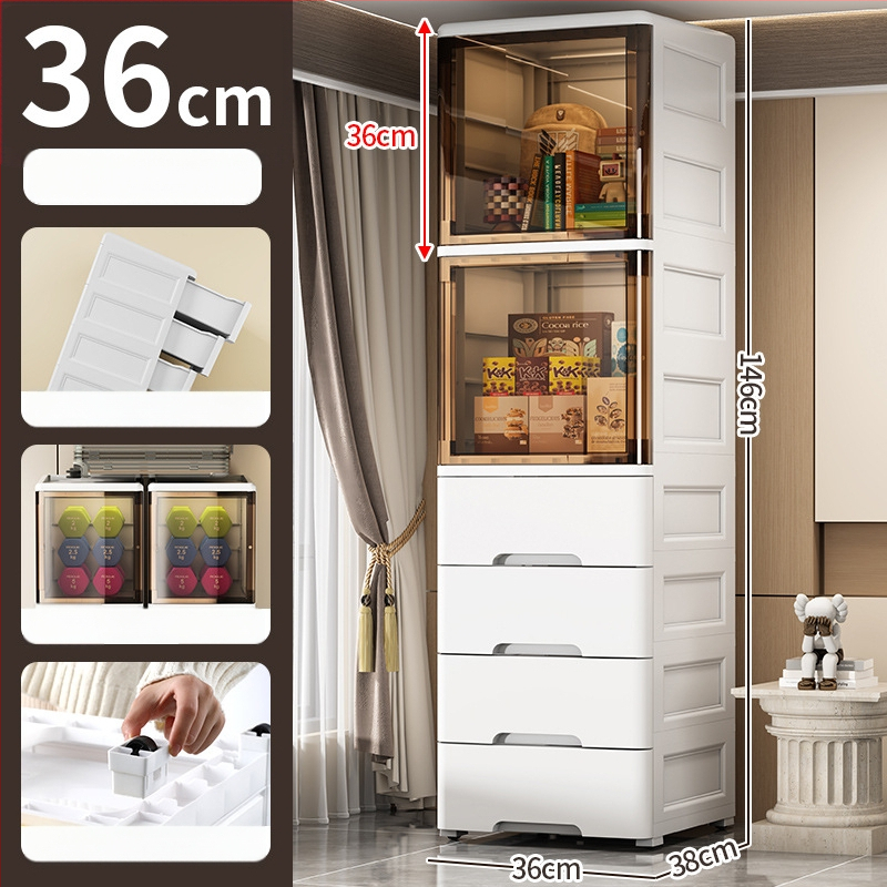 Peng Chao uzglabāšanas skapis, PP materiāls, uz grīdas montāža, modelis 2020, vienkāršs un moderns stils