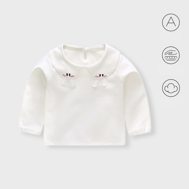 Unisex bērnu T-krekls ar garām piedurknēm, apaļas kakla līnija, 90% kokvilna, Korejas stils