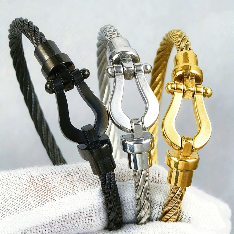 Rokassprādze no nerūsējoša tērauda Huiheng, elektroplatinga tehnoloģija, 2021. vasara, svars 40 g